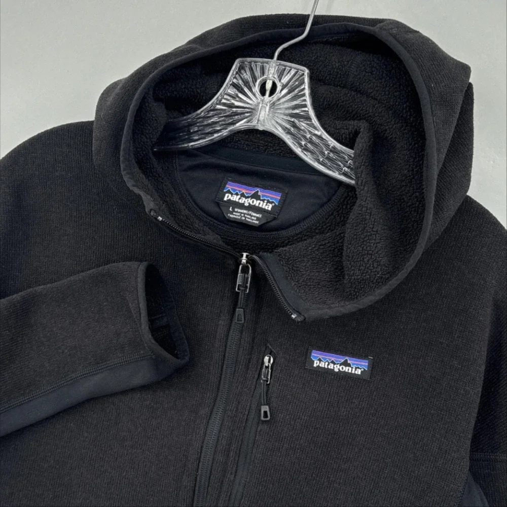 Patagonia Jacket Womens Large Black Performance Better Sweater Hooded Full Zip